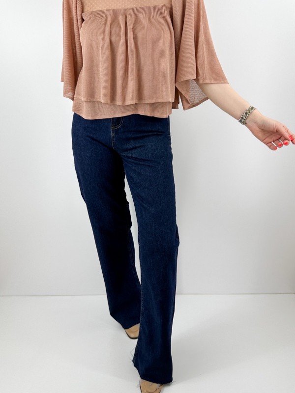 Salmon color knit blouse