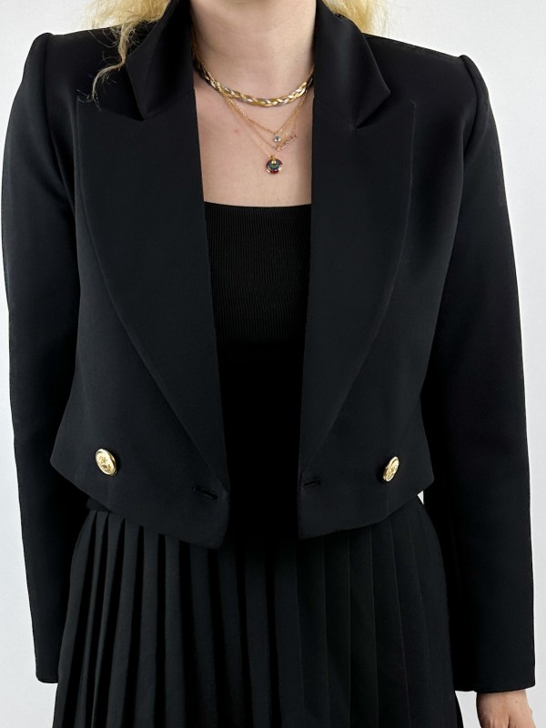 Black crop blazer