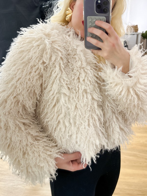 Faux fur creme color jacket