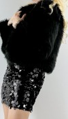 Black faux fur jacket