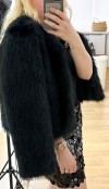 Black faux fur jacket