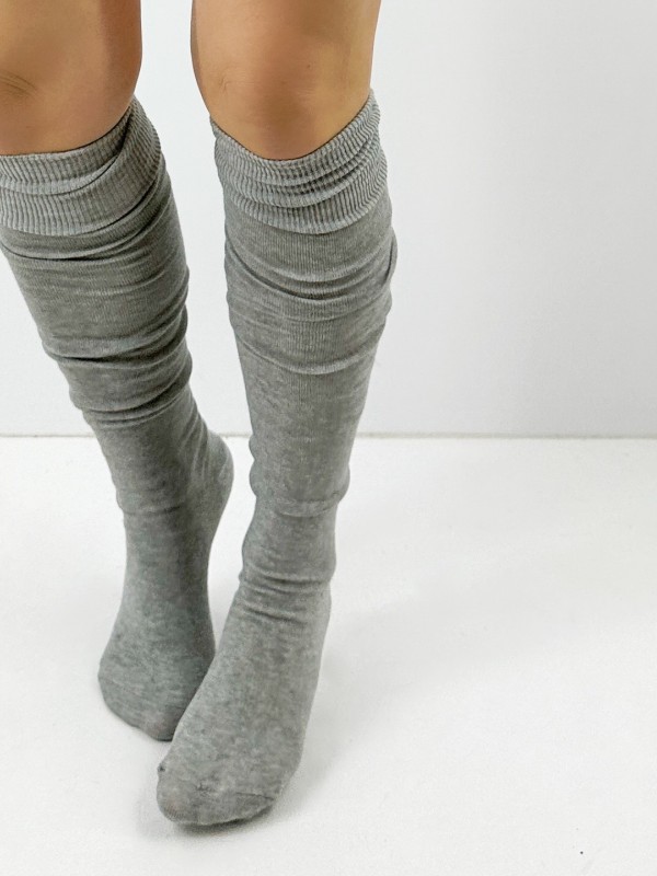 Gray overknee socks